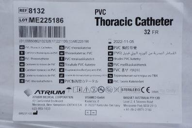 Atrium 8132 PVC Thoracic Cath. 32Fr.